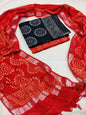 Bagru Hand Block Printed Linen Suits With Zari Border