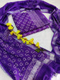 Bagru Hand Block Printed Linen Suits With Zari Border
