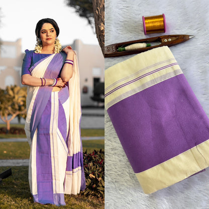 Big Kattikara Set Mundu – Turquoise (Premium Cotton)