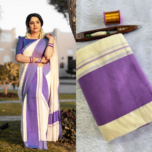 Big Kattikara Set Mundu – Turquoise (Premium Cotton)