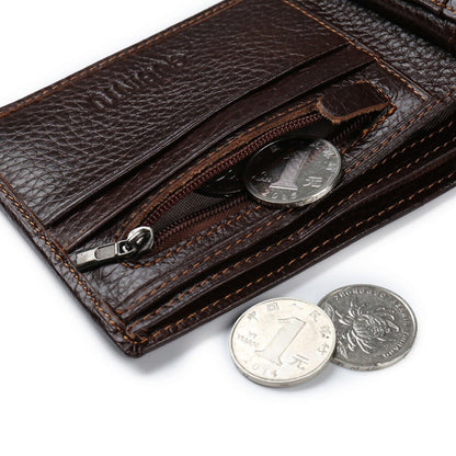 GUBINTU Genuine Leather Men Wallets Coin Pocket Zipper Real Men's Leather Wallet with Coin High Quality Male Purse cartera