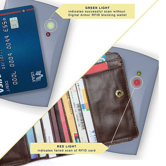 Anti-Theft Brush RFID Genuine Leather Men's Wallet Multifunctional Double Zipper Vertical Wallet Fashion Casual Coin Purse