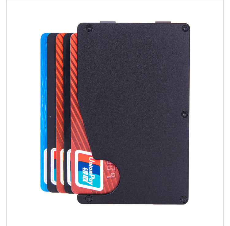 Aluminum Alloy Card Box RFID Anti-Magnetic Anti-Theft Card Box Metal Automatic Bullet Card Credit Card Box Spot AK-2