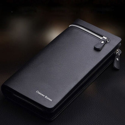 Bifold Men Wallet Brand Famous Mens Leather Long Wallet Clutch Male Money Purse ID Card Holder