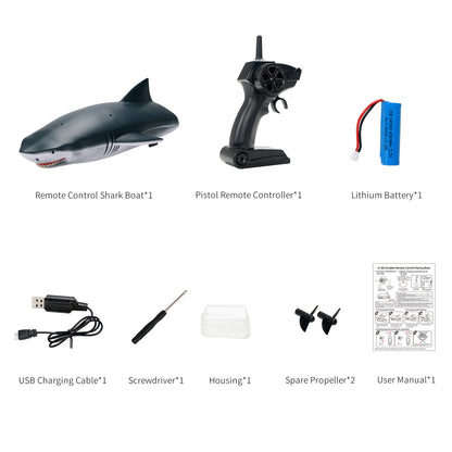 2.4G Simulation Shark Remote Control Boat High Speed And Long-Lasting Battery Life Children's Electric Water Speedboat Toy Boat