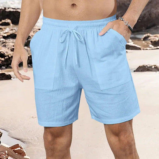 European And American Men's Casual Cotton Linen Shorts