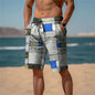 3D Plaid Men's Shorts Striking Plaid Pattern With Depth
