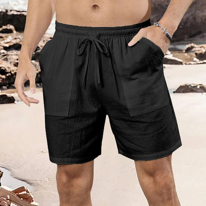 European And American Men's Casual Cotton Linen Shorts