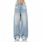 Women's-Ice Blue High Waist Basic Jeans for Teenagers and Adults