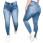 Light Blue High Elasticity Skinny Jeans for Women