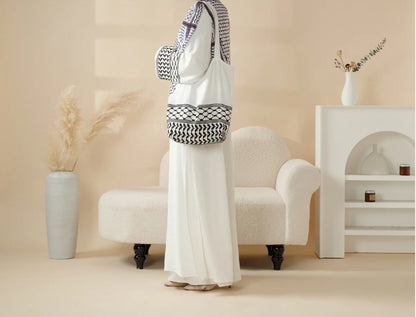 Keffiyeh Style Abaya with Crossbody Bag