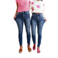 Light Blue High Elasticity Skinny Jeans for Women