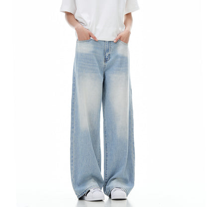 Women's-Ice Blue High Waist Basic Jeans for Teenagers and Adults