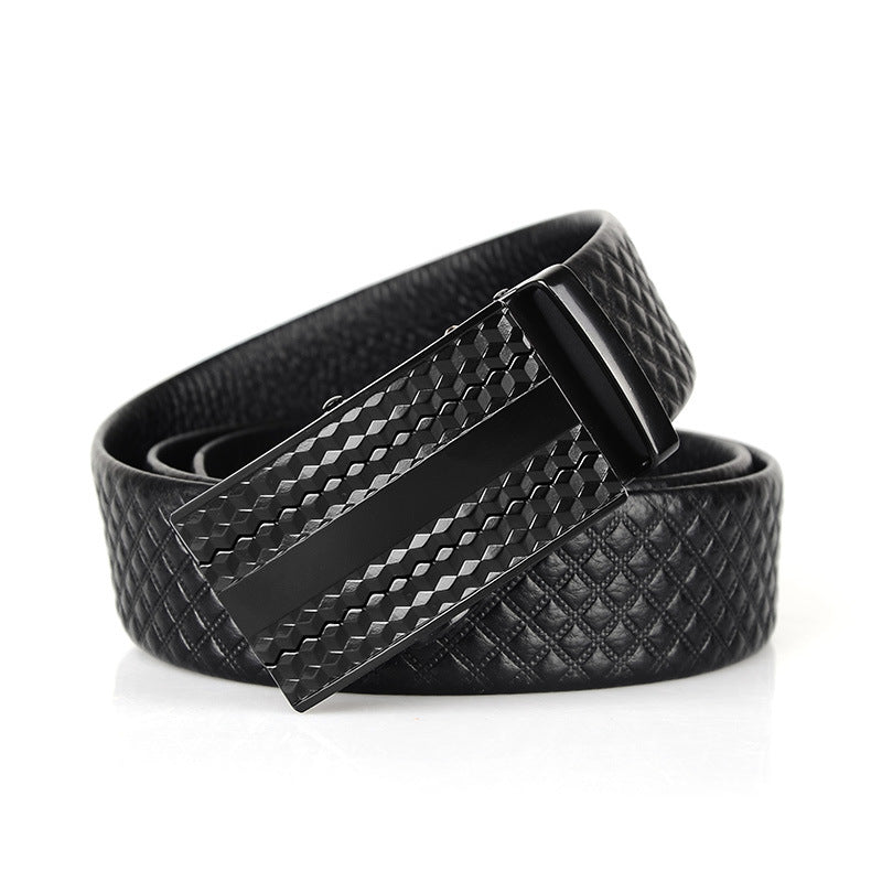 Genuine Leather Men's Automatic Buckle Belt