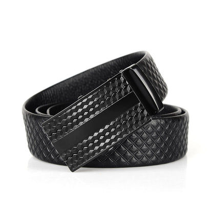 Genuine Leather Men's Automatic Buckle Belt
