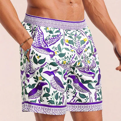 Men's Pocket Decorative Four-sided Stretch 3d Printed Thin Youth Casual Shorts