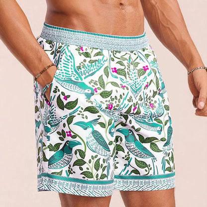 Men's Pocket Decorative Four-sided Stretch 3d Printed Thin Youth Casual Shorts