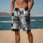 3D Plaid Men's Shorts Striking Plaid Pattern With Depth