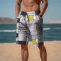 3D Plaid Men's Shorts Striking Plaid Pattern With Depth