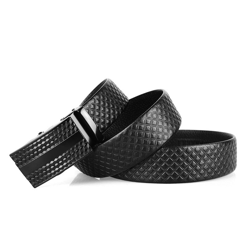 Genuine Leather Men's Automatic Buckle Belt