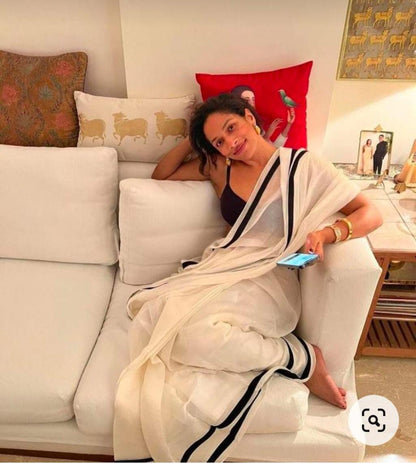 Exclusive Collection – Pure Mulmul Cotton Saree with Original Velvet Skirt Border