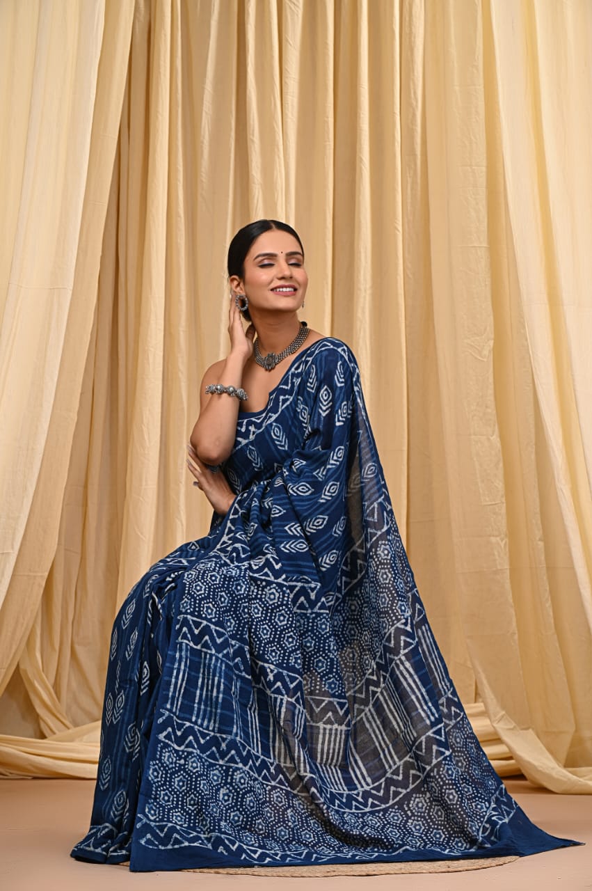 Cotton Mul Sarees – Indigo Special