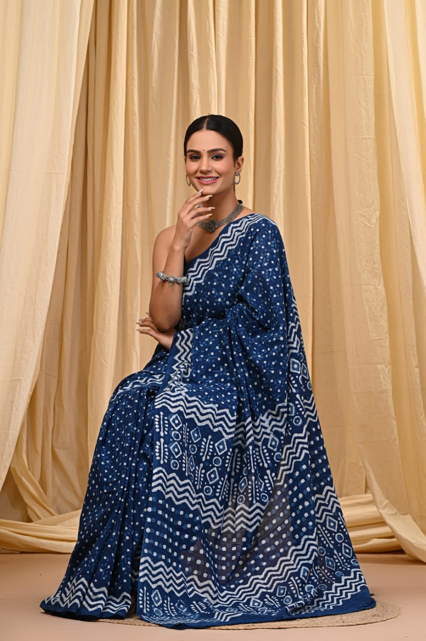 Cotton Mul Sarees – Indigo Special