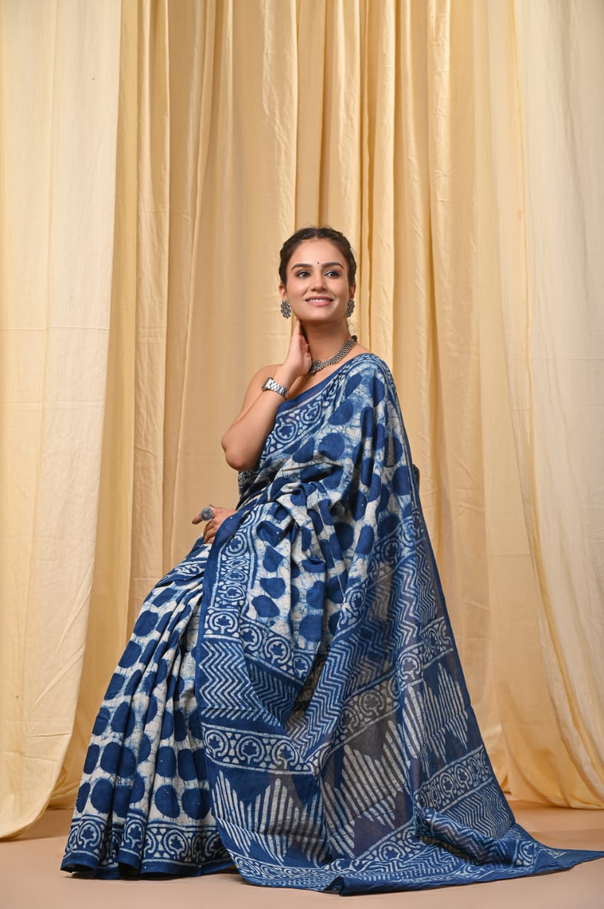 Cotton Mul Sarees – Indigo Special
