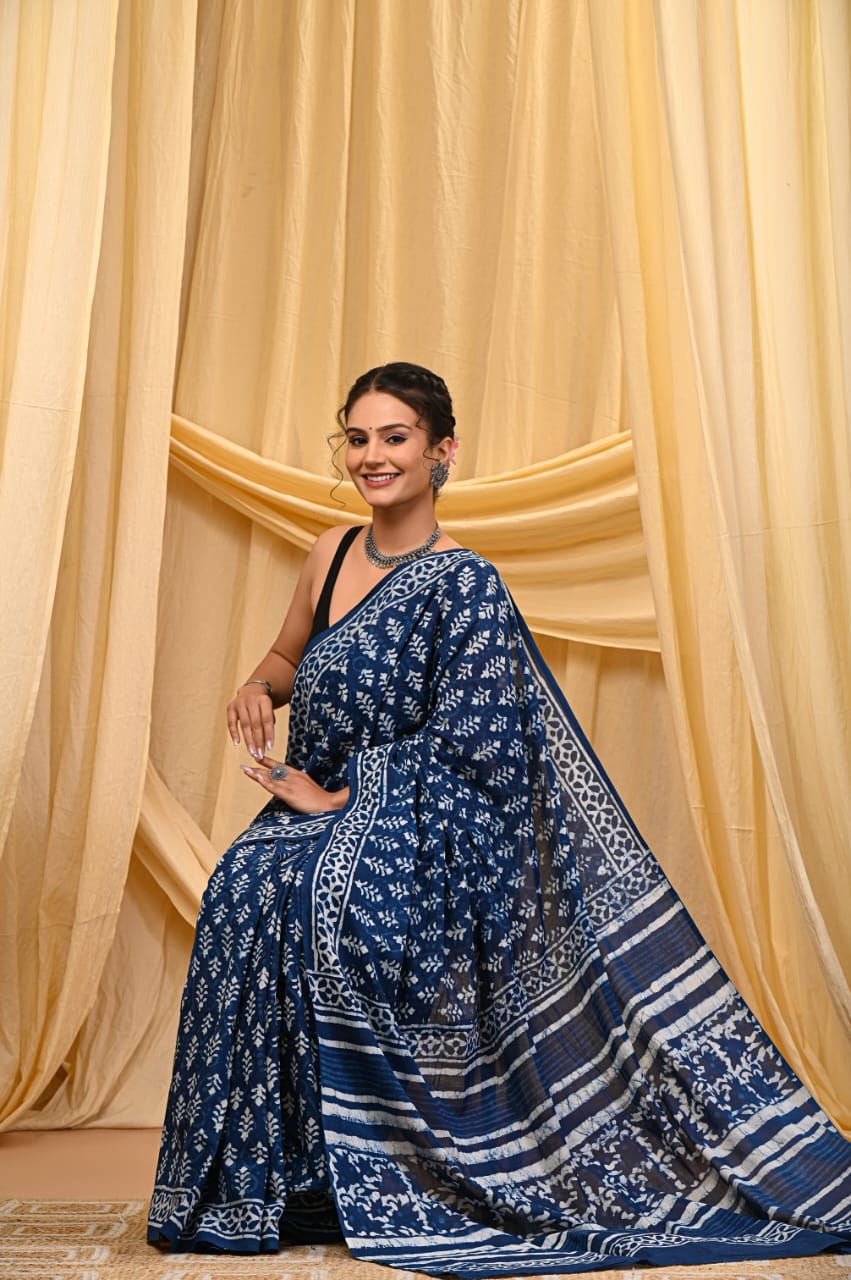 Cotton Mul Sarees – Indigo Special