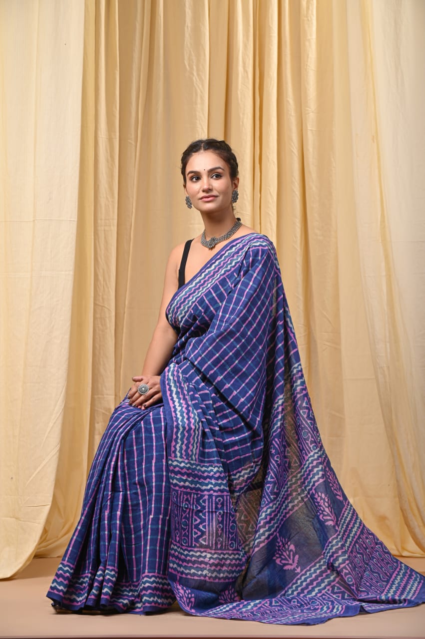 Cotton Mul Sarees – Indigo Special