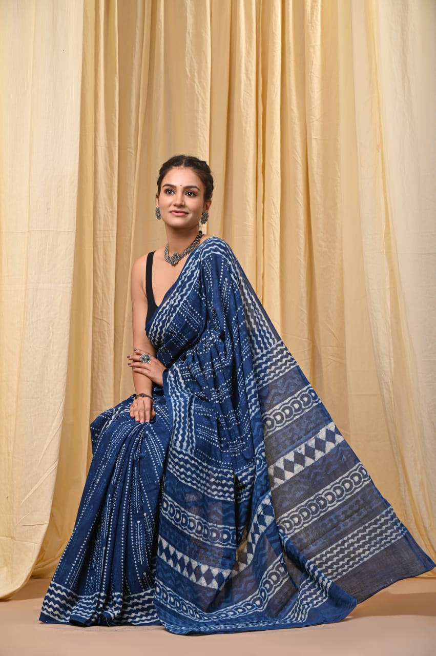 Cotton Mul Sarees – Indigo Special