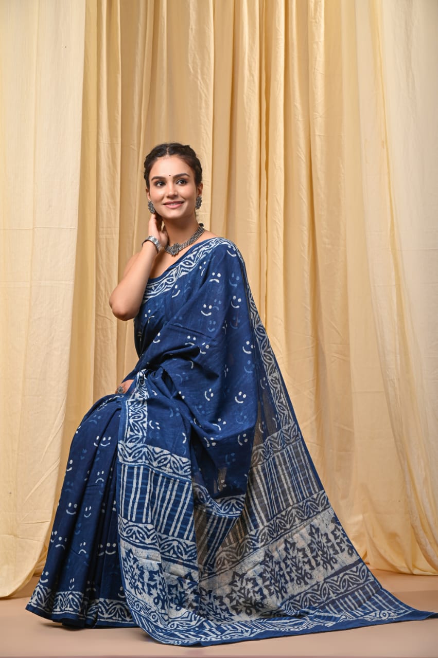 Cotton Mul Sarees – Indigo Special