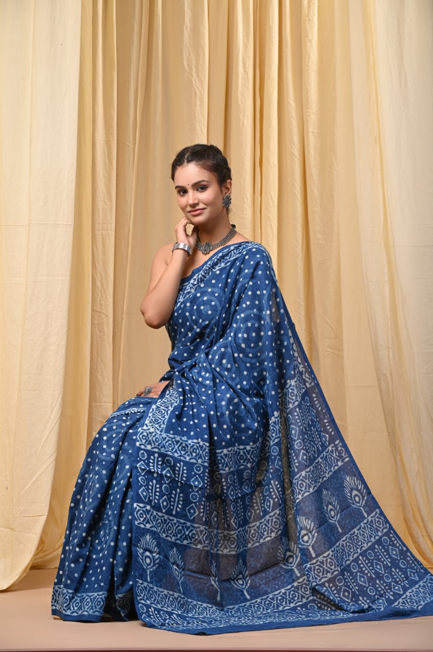 Cotton Mul Sarees – Indigo Special