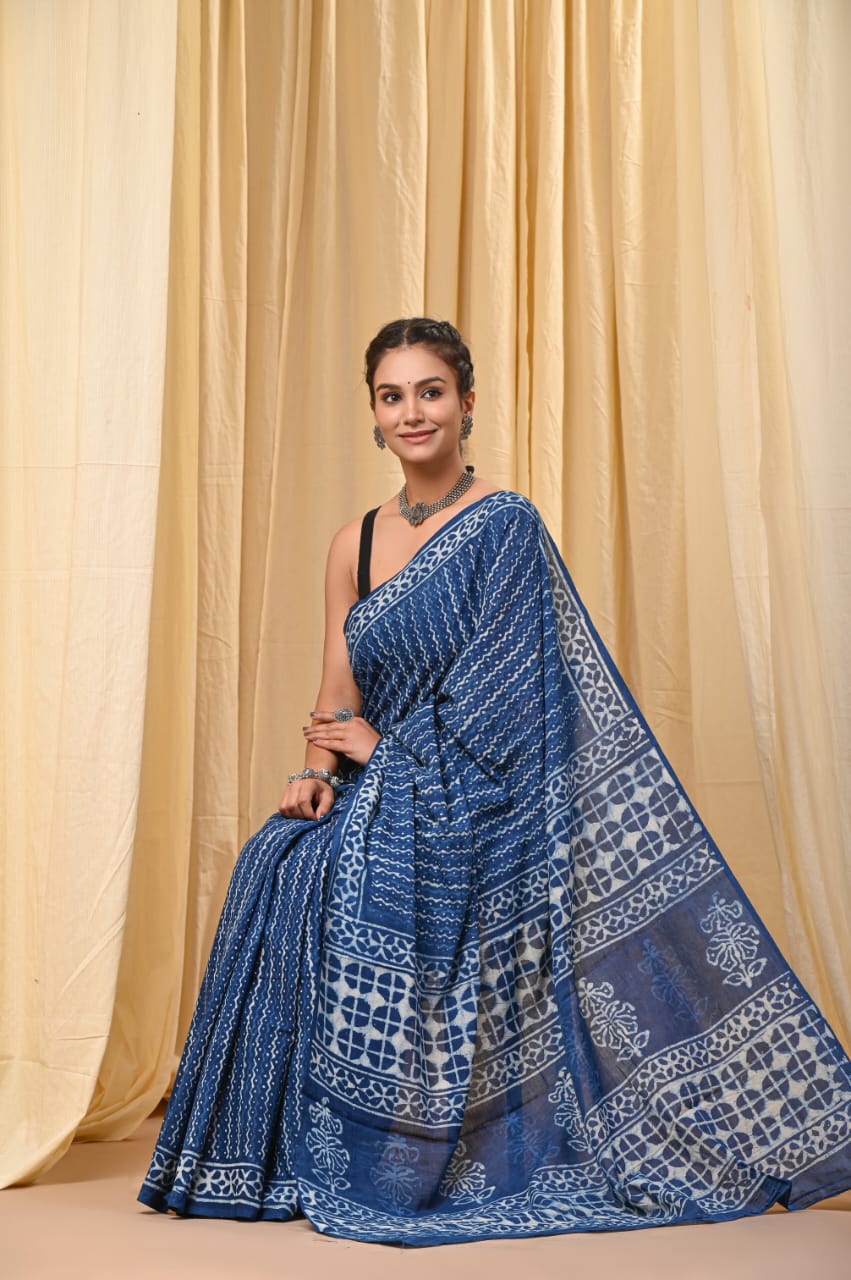 Cotton Mul Sarees – Indigo Special