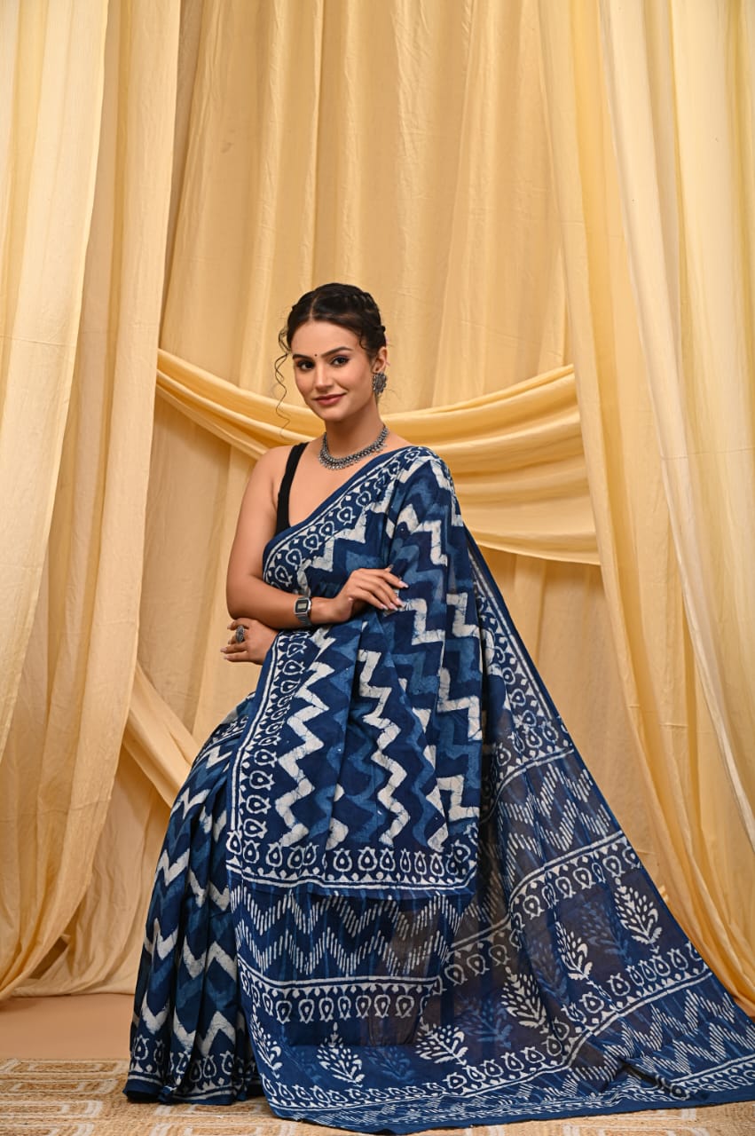 Cotton Mul Sarees – Indigo Special