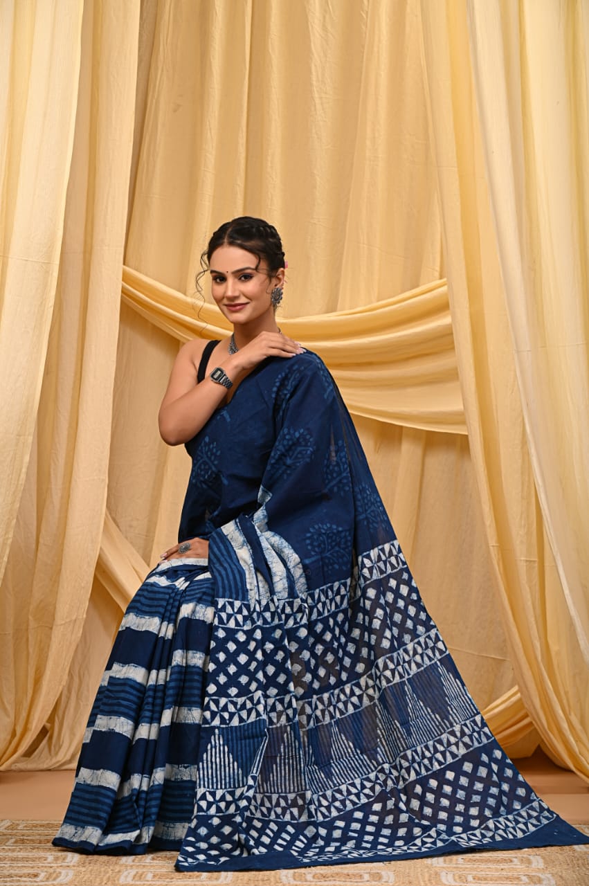 Cotton Mul Sarees – Indigo Special