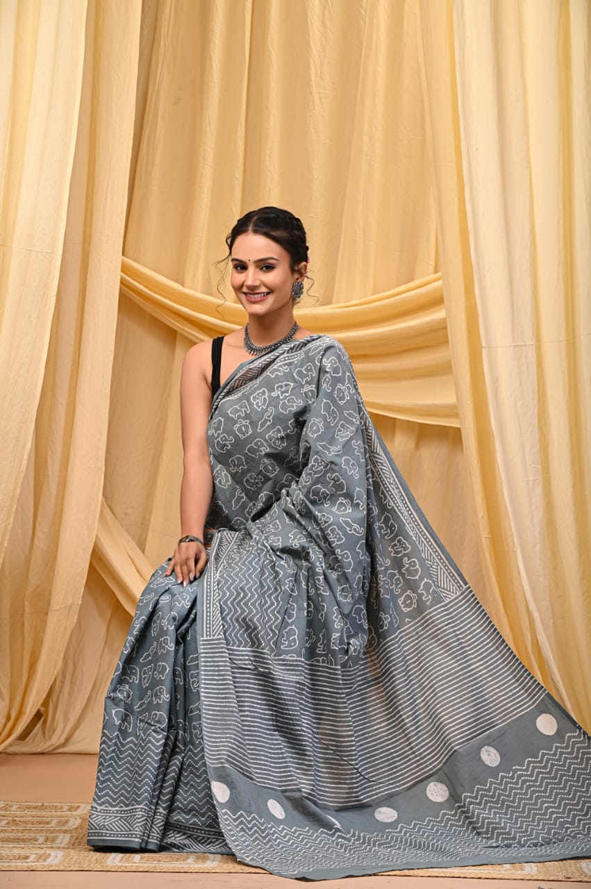Cotton Mul Sarees – Indigo Special