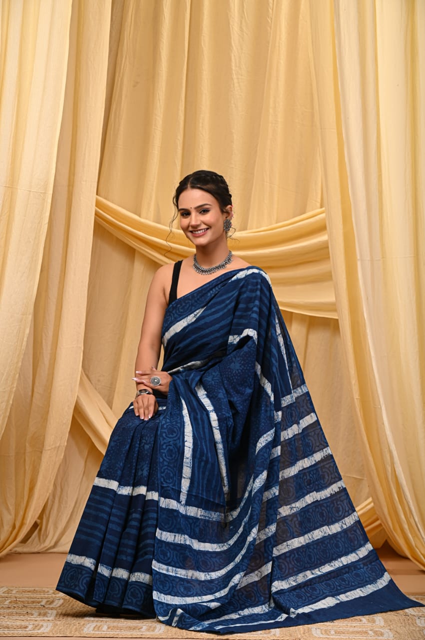 Cotton Mul Sarees – Indigo Special