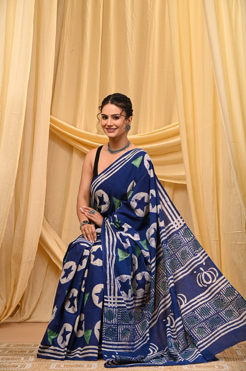 Cotton Mul Sarees – Indigo Special