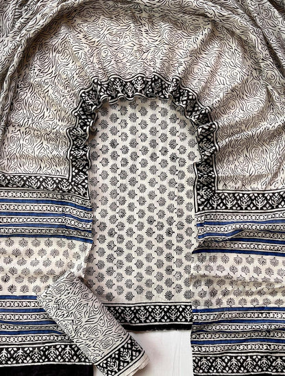 Hand Block Printed Cotton Suit Set (3-Piece)