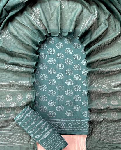 Hand Block Printed Cotton Suit Set (3-Piece)