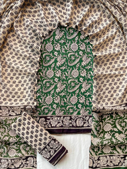Hand Block Printed Cotton Suit Set (3-Piece)