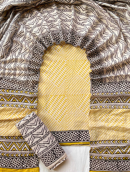 Hand Block Printed Cotton Suit Set (3-Piece)