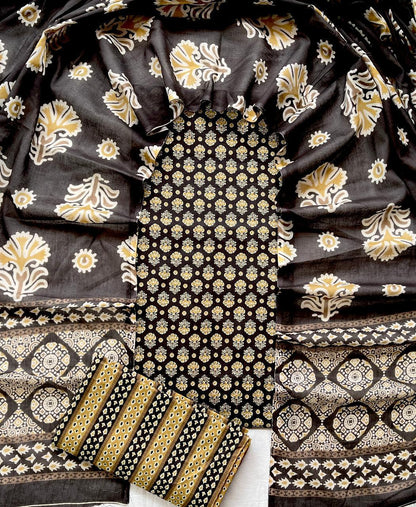Hand Block Printed Cotton Suit Set (3-Piece)