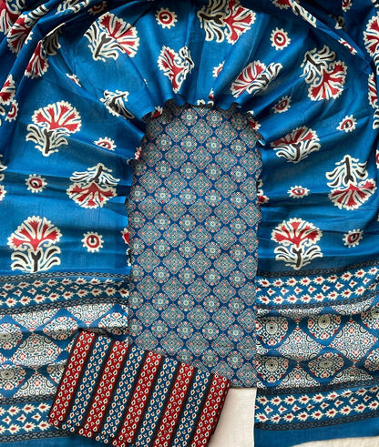 Hand Block Printed Cotton Suit Set (3-Piece)