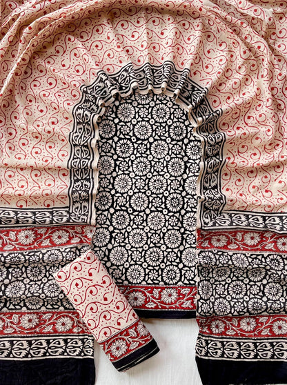 Hand Block Printed Cotton Suit Set (3-Piece)