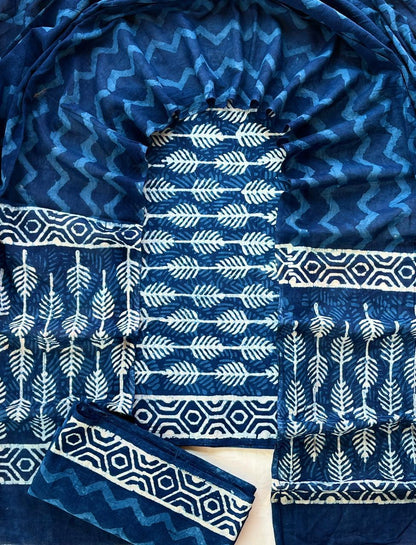 Hand Block Printed Cotton Suit Set (3-Piece)