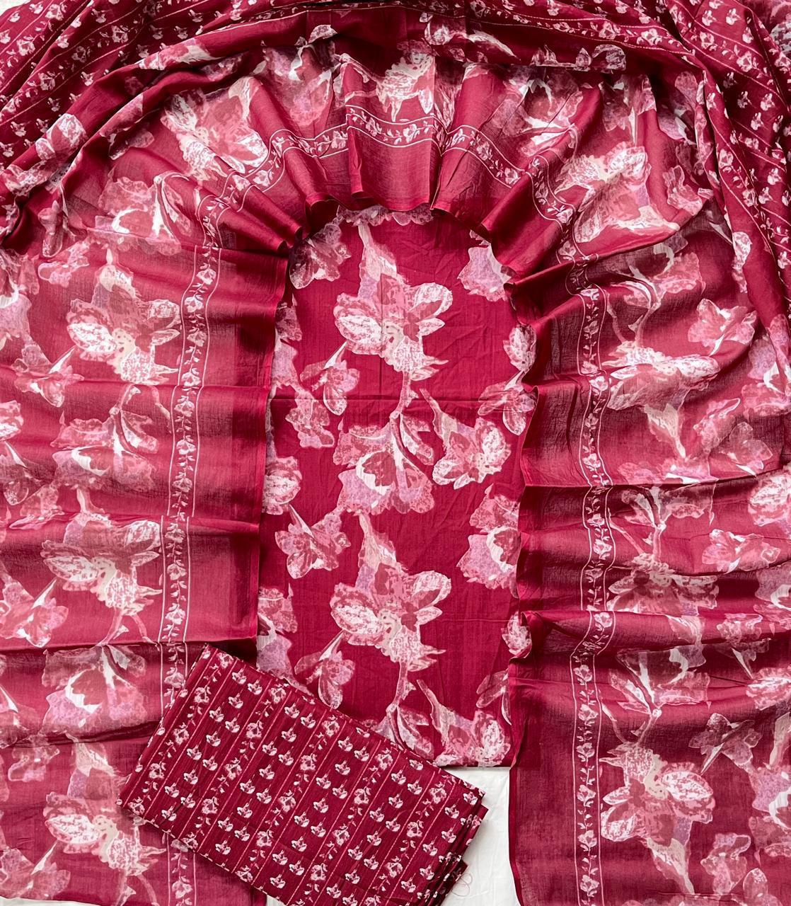 Hand Block Printed Cotton Suit Set (3-Piece)
