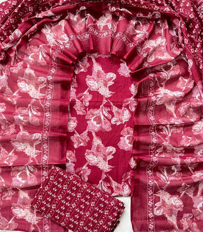 Hand Block Printed Cotton Suit Set (3-Piece)