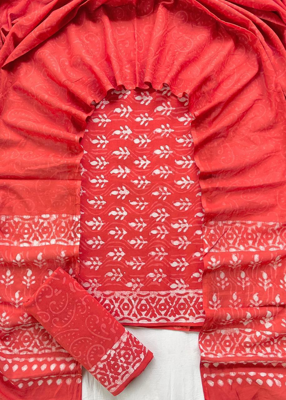 Hand Block Printed Cotton Suit Set (3-Piece)